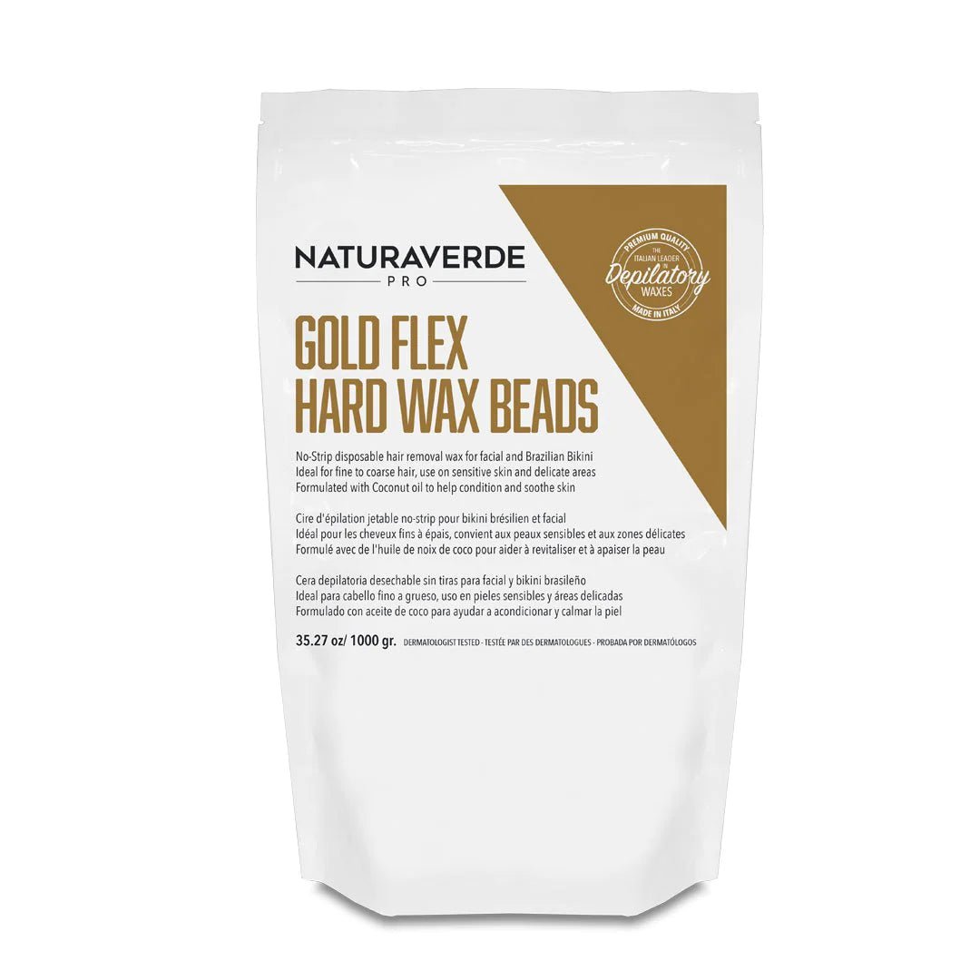 NATURAVERDE PRO - GOLD FLEX HARD WAX BEADS (1Kg) - Luna Beauty Supplies