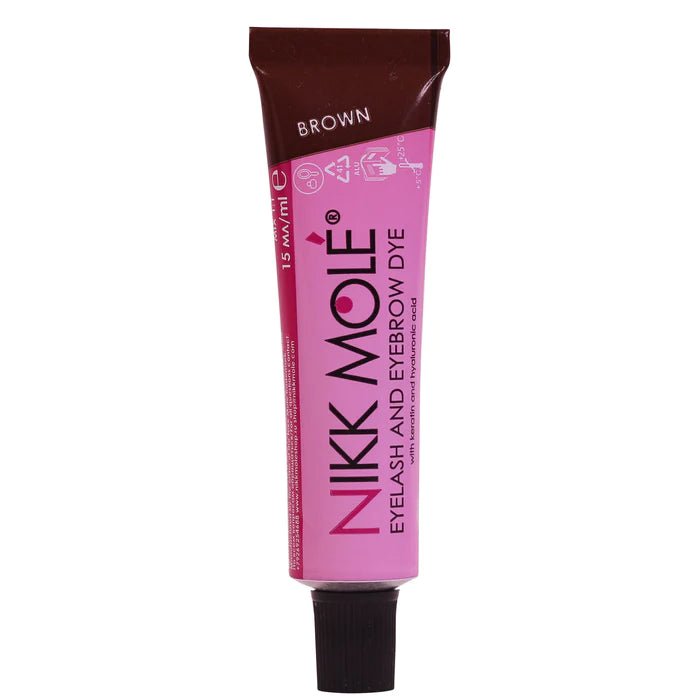 NIKK MOLE - BROW & LASH PERMANENT DYE - BROWN - Luna Beauty Supplies