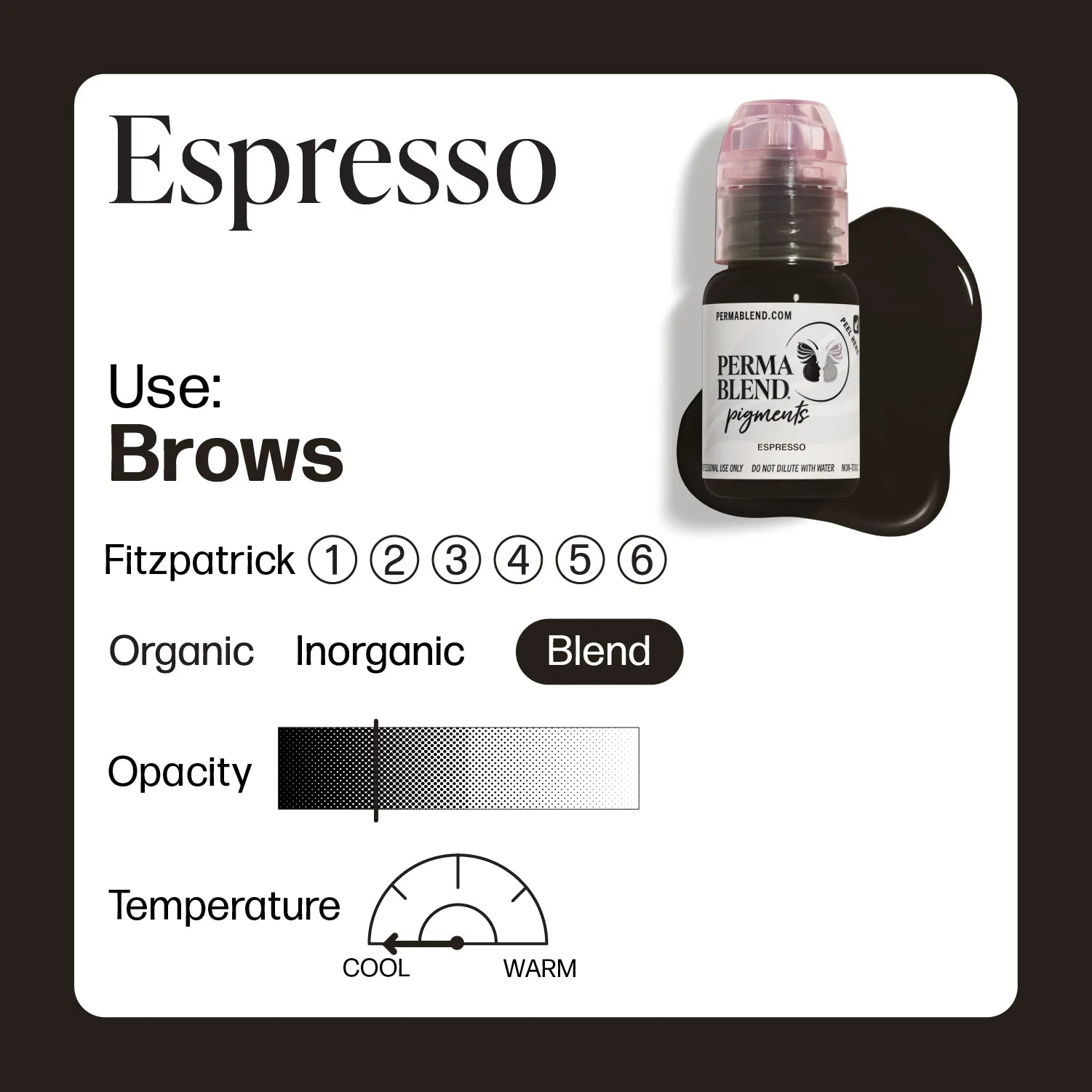 PERMA BLEND BROW PIGMENT - ESPRESSO (15ml) - Luna Beauty Supplies