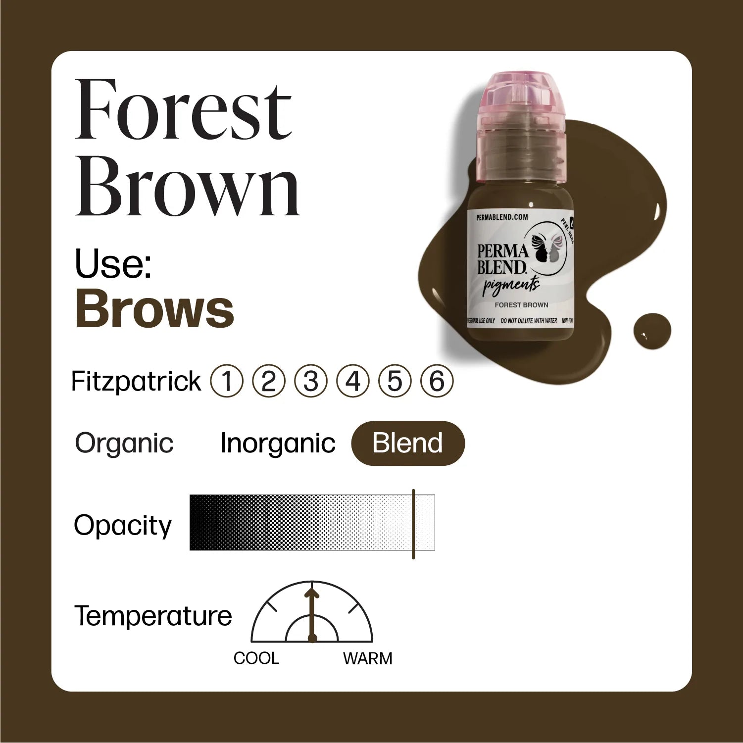 PERMA BLEND BROW PIGMENT - FOREST BROWN (15ml) - Luna Beauty Supplies