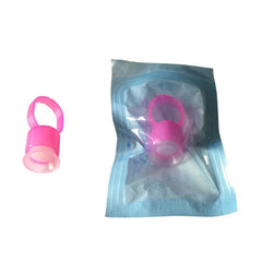 STERILE INK/PIGMENT CUP RINGS WITH SPONGE - PINK (100pcs) - Luna Beauty Supplies