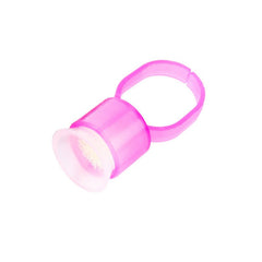 STERILE INK/PIGMENT CUP RINGS WITH SPONGE - PINK (100pcs) - Luna Beauty Supplies