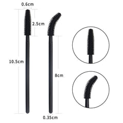 SILICONE MASCARA WANDS / SPOOLIES - BLACK (50pk) - Luna Beauty Supplies