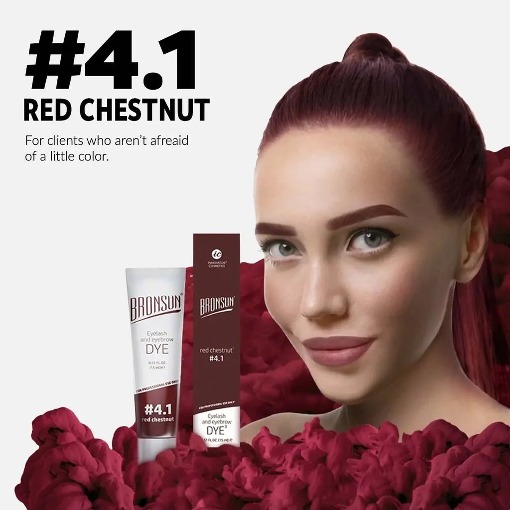 BRONSUN - BROW & LASH HYBRID DYE - RED CHESTNUT #4.1 - Luna Beauty Supplies
