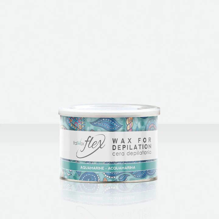 ITALWAX - AQUAMARINE FLEX WAX TIN (400ml) - Luna Beauty Supplies