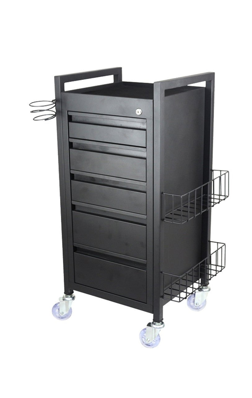 JOIKEN - MIDNIGHT 5-DRAWER HAIRDRESSING & BEAUTY TROLLEY (Choose Wheels) - Luna Beauty Supplies