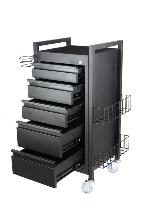 JOIKEN - MIDNIGHT 5-DRAWER HAIRDRESSING & BEAUTY TROLLEY (Choose Wheels) - Luna Beauty Supplies