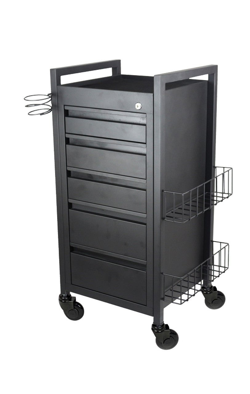 JOIKEN - MIDNIGHT 5-DRAWER HAIRDRESSING & BEAUTY TROLLEY (Choose Wheels) - Luna Beauty Supplies