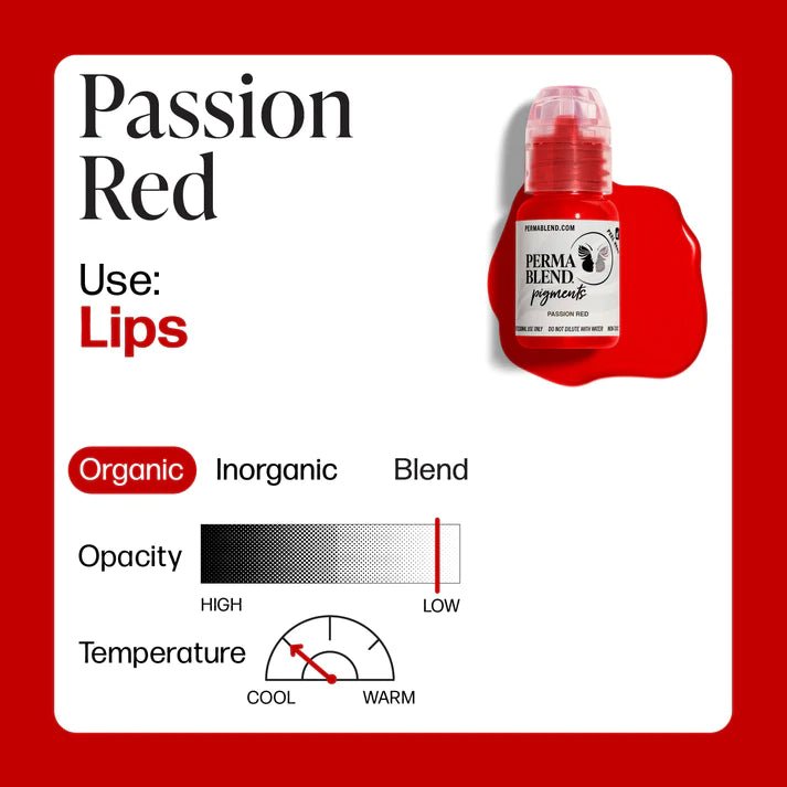 PERMA BLEND LIP PIGMENT - PASSION RED (15ml) - Luna Beauty Supplies